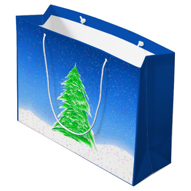 Julgran Large Gift Bag (Baksidan Vinklad)