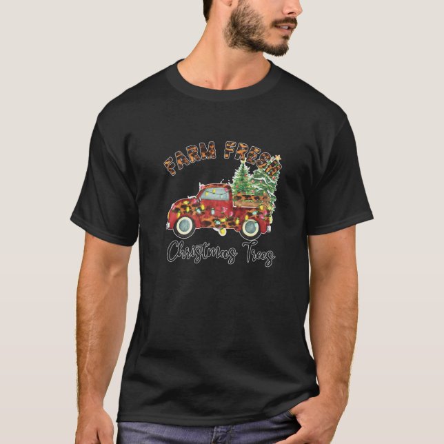 Julgran Lastbil Farm Fresh Funny T Shirt (Framsida)