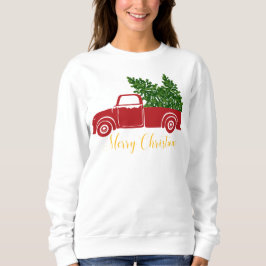 Julgran lastbil Kvinnors sötskjorta T-shirt