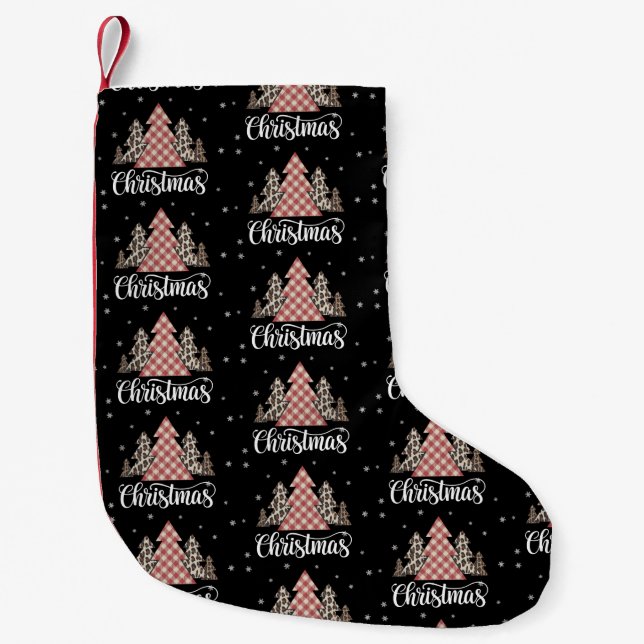 Julgran Leopard Rolig Jul Holiday  Liten Julstrumpa (Framsidan)