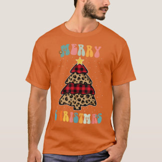 Julgran Light Julafton Retro Groovy Leopard Buf T Shirt