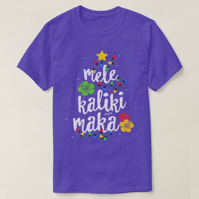 Julgran light Mele Kalikimaka Tropical Hawa T Shirt (Design framsida)