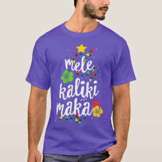 Julgran light Mele Kalikimaka Tropical Hawa T Shirt