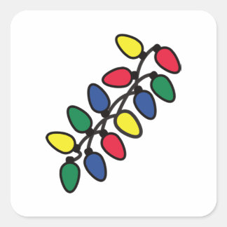 Julgran Ljus 50 Fyrkantigt Klistermärke