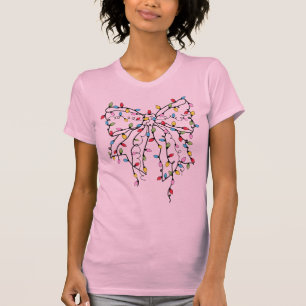 Julgran Ljus Coquette Bow Rosa T Shirt