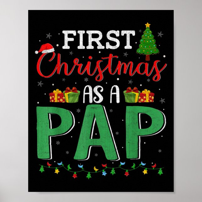 Julgran Ljus Decor Funny Första jul Poster (Framsidan)