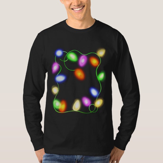Julgran Ljus Glowing Festive Graphic T Shirt (Framsida)