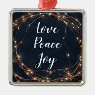 Julgran Ljus Kärlek Peace Joy Anpassningsbar Tex Julgransprydnad Metall