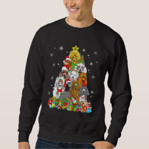 Julgran Ljus Pudel Hund Julafton Pajama Lång Ärmad Tröja