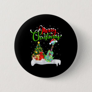Julgran Ljus Tomte Hatt Musikalisk Ukulele Gitarr Knapp