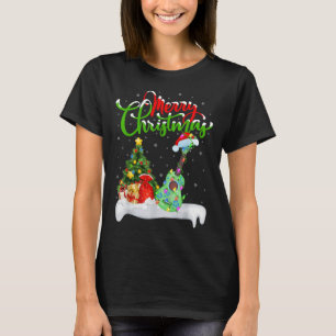 Julgran Ljus Tomte Hatt Musikalisk Ukulele Gitarr T Shirt