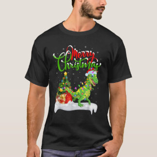 Julgran Ljus Tomte Hatt T Rex Dinosaur Jul Shirt
