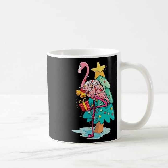 Julgran Ljus Tropisk Flamingo Djur Jul Kaffemugg (Höger)