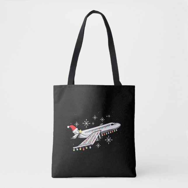 Julgran-ljusdesign för en pilot tygkasse (Framsida)