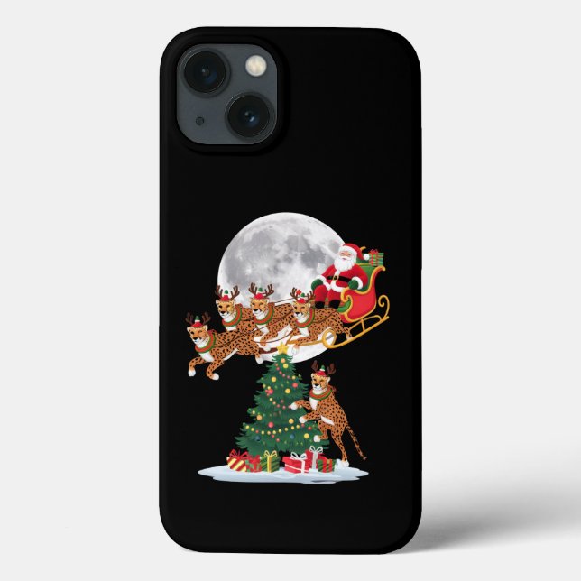Julgran Ljussättning Rolig Tomte Ridande Gepard  (Baksida)