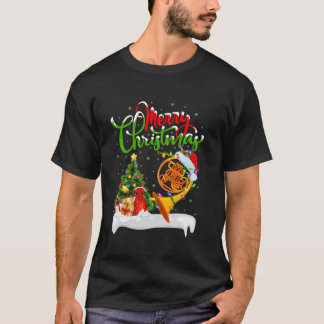 Julgran Ljusstake Santa Hatt Musikalisk Franskt Ho T Shirt