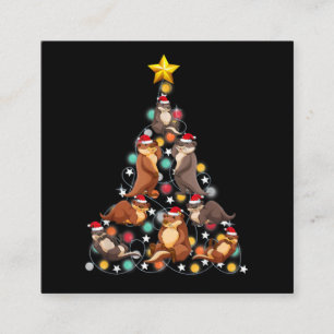 julgran: Lustig otter christmas Fyrkantigt Visitkort