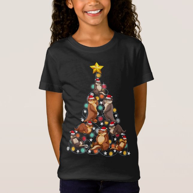 julgran: Lustig otter christmas T Shirt (Framsida)