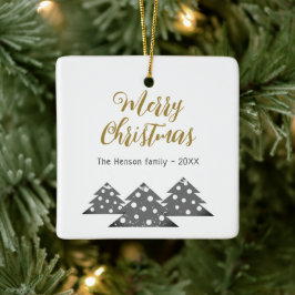 Julgran manus minimalistisk festlig familj julgransprydnad keramik