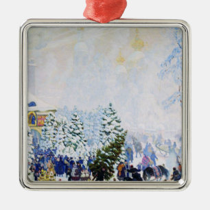 Julgran-marknaden i Ryssland (Boris Kustodiev) Julgransprydnad Metall