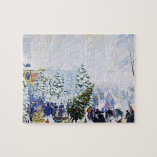 Julgran-marknaden i Ryssland (Boris Kustodiev) Pussel