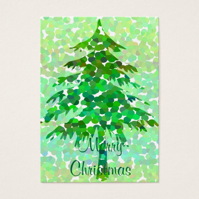 Julgran - märkre för gåva visitkort (Framsidan)