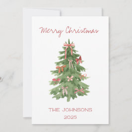 Julgran med Bows Flat Helgdag Card Julkort