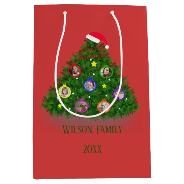 Julgran med familjefotografier (Framsidan)