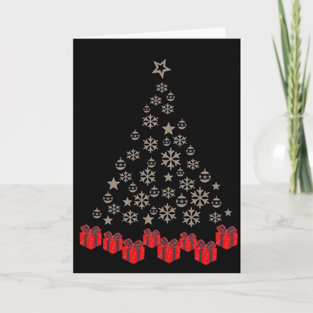 Julgran med flera språk helgkort (Framsida)