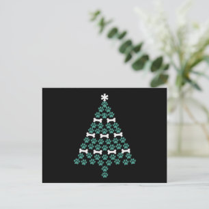 Julgran med hundfötter Söt julklapp för hundälskar Helg Vykort
