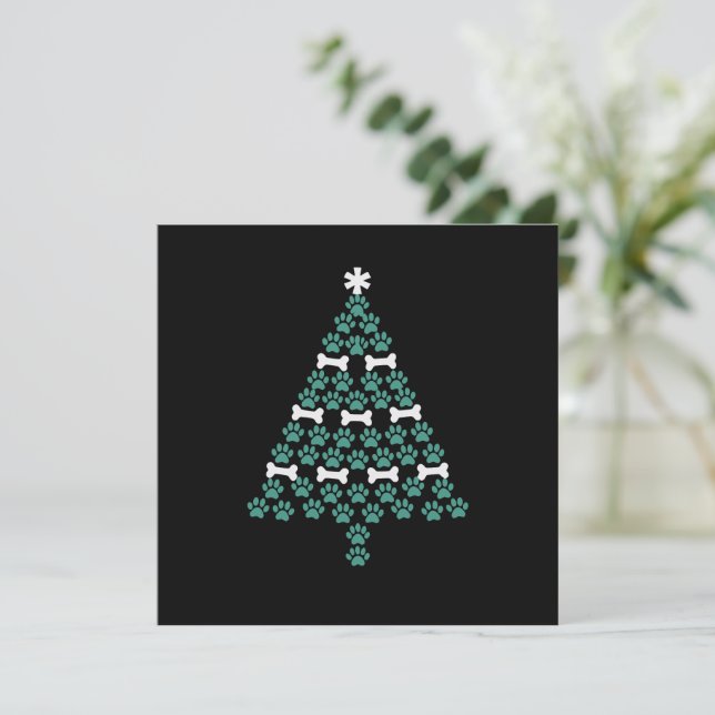Julgran med hundfötter Söt julklapp för hundälskar Inbjudningar (Stående Fram)
