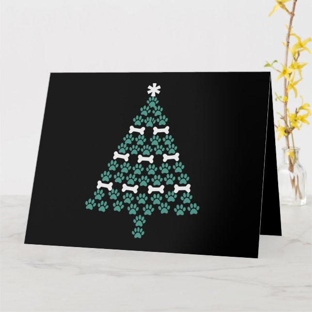 Julgran med hundvalps fot Cutt julpresent för hund Kort (Gul blomma)