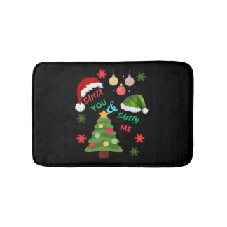 Julgran med julhat badrumsmatta