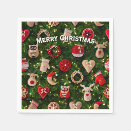 Julgran med leksak pappersservett