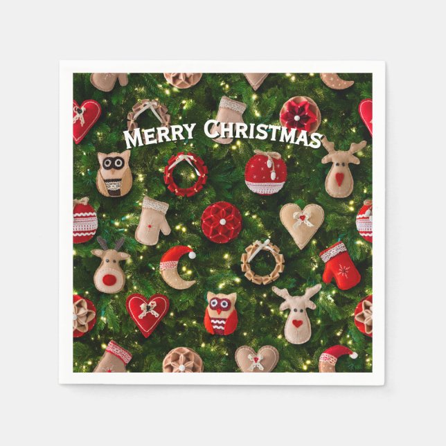 Julgran med leksak pappersservett (Framsidan)