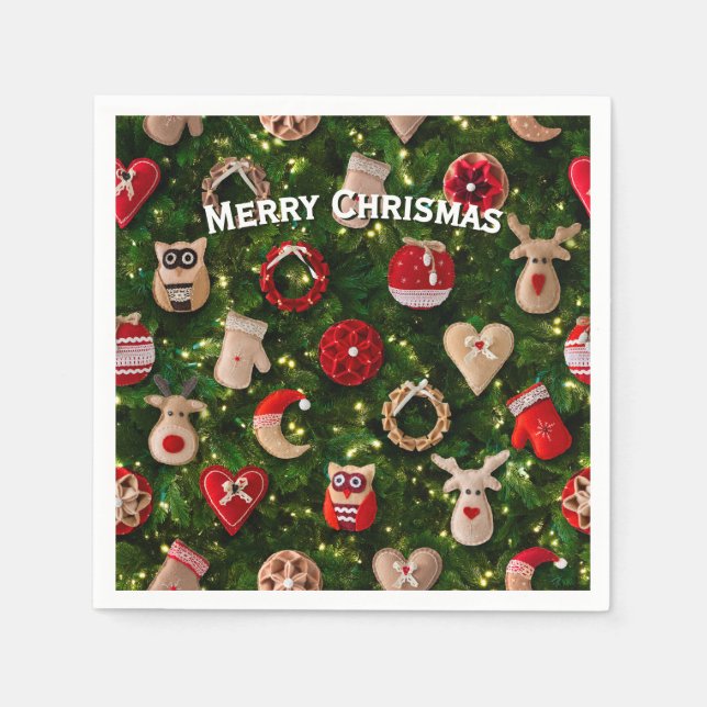 Julgran med leksak pappersservett (Framsidan)