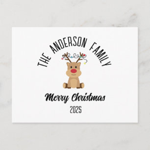 Julgran med Ljus Personligt Namn Helg Vykort