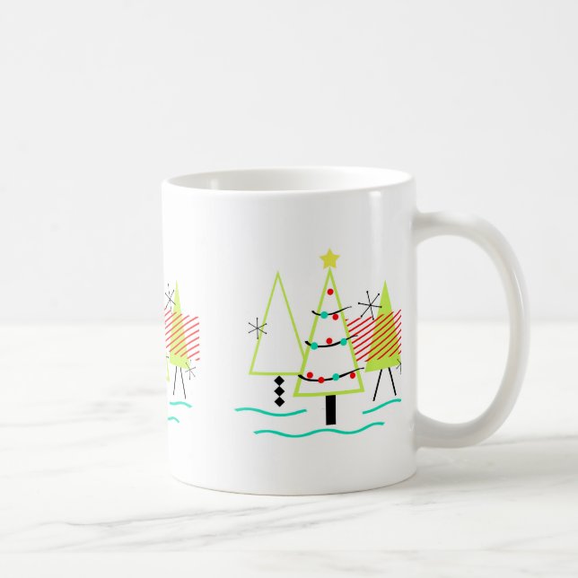 julgran med modern retrodesign från mitten av 1900 kaffemugg (Höger)