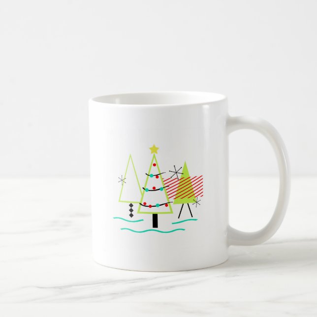 julgran med modern retrodesign från mitten av 1900 kaffemugg (Höger)
