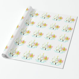 julgran med modern retrodesign från mitten av 1900 presentpapper