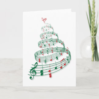 Julgran med musik noter helgkort