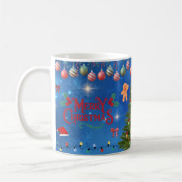 Julgran med mysig vinterdesign gif kaffemugg