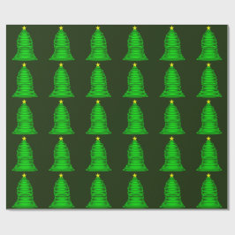 Julgran med Papper radbrytning av Grönt med stjärn Presentpapper