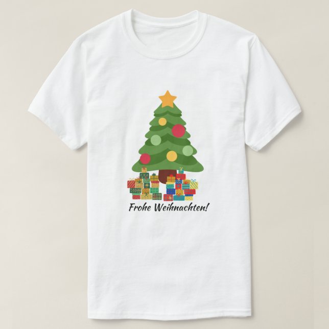 Julgran med presenter God jul! T Shirt (Design framsida)