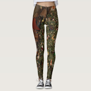 julgran med prydnadsföremål leggings
