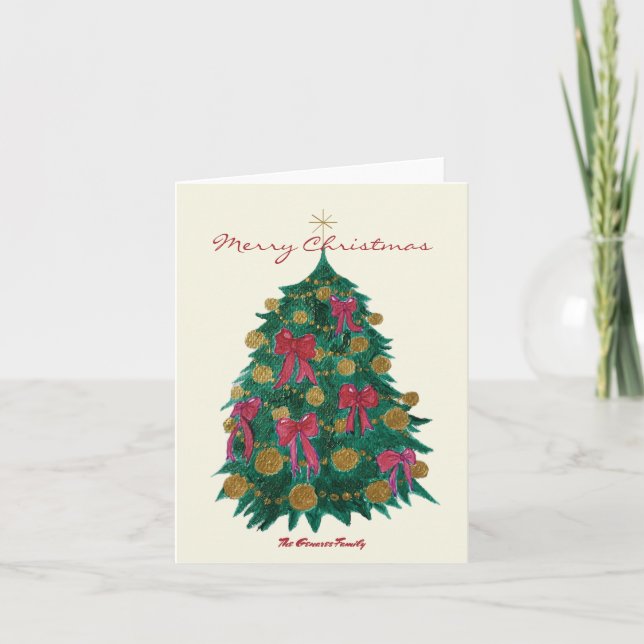 Julgran med Red Bows Helgdag Card Helgkort (Framsida)