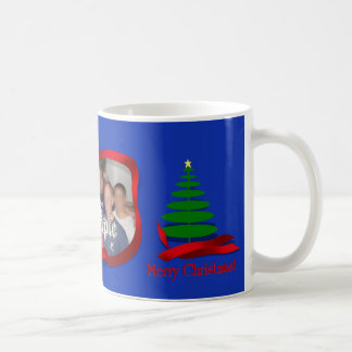 Julgran med Red Ribbon Photo Ram Kaffemugg