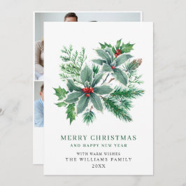 Julgran med röda bär 3 FOTO Julhälsning Julkort