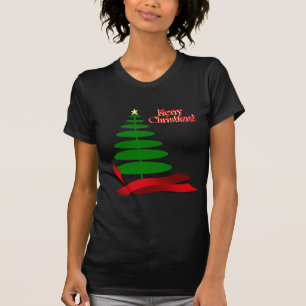 Julgran med rödband t shirt
