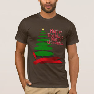 Julgran med rödband t-shirt